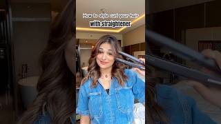 How to curl your hair with straightener  Easy hair style hack  ytshorts shortsviral shorts [upl. by Feodore]