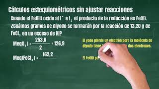 735 Estequiometría Masa Equivalente y Eqgramo Cálculos sin ajustar la reacción I2 y FeCl3 [upl. by Heer]