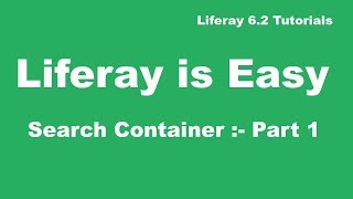 Liferay Tutorial 35  Search Container in Liferay Part 1 [upl. by Rehpotsirhcnhoj]