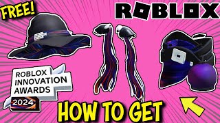 EVENT How To Get ROBLOX INNOVATION AWARDS 2024 ITEMS  Voters Pin Pauldrons Sash Hat amp Wreath [upl. by Telrats]