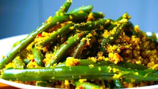 Beans poriyal  green beans stir fry  Indian subji Indian recipes [upl. by Maximo]