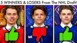 5 WINNERS amp LOSERS From The 2023 NHL Draft Top NHL ProspectsConnor Bedard Blackhawks Rankings [upl. by Newkirk]