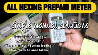 ALL Hexing Prepaid meter basic manual solutions without using of codes Hexing Umeme prepaid [upl. by Beebe183]