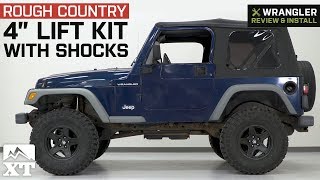 Jeep Wrangler Rough Country 4quot Lift Kit  Shocks 19972002 TJ Review amp Install [upl. by Miyasawa]