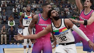 NBA 2K23 City Jersey Update  Minnesota Timberwolves vs Washington Wizards Full Highlights [upl. by Wilonah]