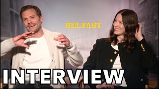 BELFAST Interview  Jamie Dornan and Caitriona Balfe Talk Iconic quotEverlasting Lovequot Performance [upl. by Attiuqahs]