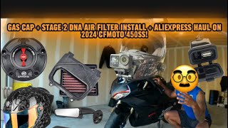 Stage 2 DNA Air Filter  Gas Cap Installation  AliExpress Haul On 2024 CFMOTO 450ss [upl. by Nylatsirk]