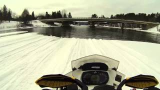 Snowmobile Water Crossing  Dorset ON Rich Robinson GoPro [upl. by Petulah]