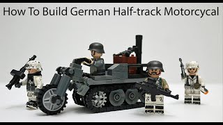 How To Build Lego WW2 German Halftrack Motorcycle The SdKfz 2 And Lego ww2 Stop Motion [upl. by Accebber186]