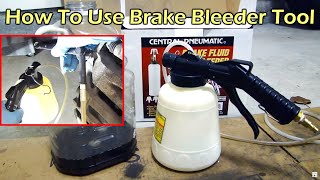 How To Use HF Pneumatic Brake Fluid Bleeder  One Person Job [upl. by Havard4]