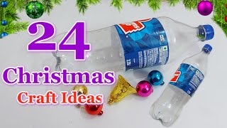 24 Easy Low Cost Christmas Decoration ideas Made From Plastic Bottle  DIY Christmas craft idea🎄223 [upl. by Tniassuot]