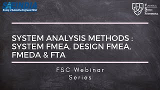 SAEINDIA FSC Webinar  Safety Analysis Methods FMEA FTA FMEDA [upl. by Haidabej]