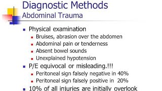 Investigations or Evaluations for Abdominal injuries [upl. by Ayotac]