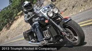 2013 Triumph Rocket III vs Ducati Diavel Strada  MotoUSA [upl. by Anjanette]