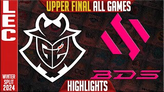 G2 vs BDS Highlights ALL GAMES  LEC Winter 2024 Playoffs Upper FINAL  G2 Esports vs Team BDS [upl. by Kanal]