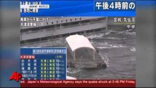 Hundreds Killed in Tsunami After 89 Japan Quake [upl. by Nannerb]