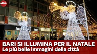 BARI SI ILLUMINA PER IL NATALE  Le più belle immagini della città natale natale2023 [upl. by Ricker]