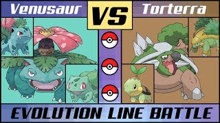 VENUSAUR vs TORTERRA  Starter Evolution Line Battle Pokémon SunMoon [upl. by Eisyak]