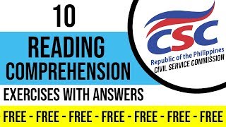 CIVIL SERVICE EXAM  10 SAMPLE QUESTIONS FOR Reading Comprehension [upl. by Ejrog]