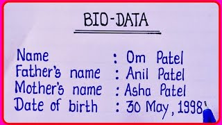 Job Biodata Format  How To Write Biodata for job  Job Biodata kaise banaye  Resume Format [upl. by Keverian]