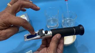 How to use refractometer salinity testing 0100 for marine water salt working parts by abron Eng [upl. by Recnal253]