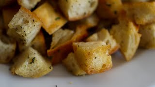 Bacon Fat Croutons With Garlic amp Fresh Herbs [upl. by Betthezul950]