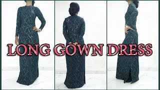 Long Gown Dress Cutting And Stitching  Designer Long Dress  Tailoring With Usha [upl. by Lincoln]