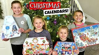 OPENING ALL OUR CHRISTMAS ADVENT CALENDARS FAMILY VLOG [upl. by Nollaf424]