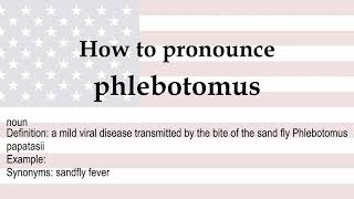 How to pronounce phlebotomus  meaning [upl. by Ynolem]