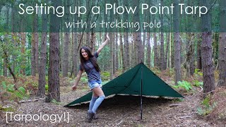 Setting Up A Plow Point Tarp with a Trekking Pole TARPOLOGY Wild Camping Tarp Configuration [upl. by Fruin]