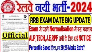 RRB EXAM 2024 BIG UPDATEEXAM से पहले NORMALISATION में बड़ा बदलाव🔥ALPTECHJERPF सभी के लिए NOTICE [upl. by Troyes]