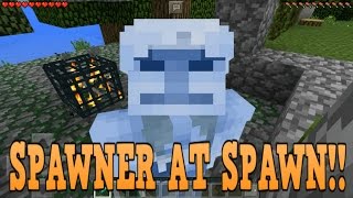 Best Above Ground Spawner AT SPAWN Seed Ever  Minecraft Pe NEW [upl. by Oniluap]