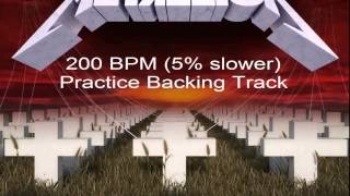 Master of Puppets 200 BPM 5 slower Practice Backing Track [upl. by Pius]