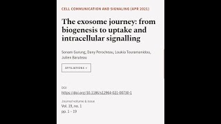 The exosome journey from biogenesis to uptake and intracellular signalling  RTCLTV [upl. by Seadon393]