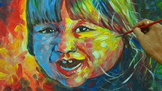 From Realist to Expressionist Artist  Colorful World of a Child  Acrylic Painting Tutorial [upl. by Emory]