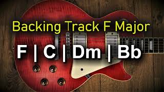 Rock Pop Backing Track F Major  70 BPM  Guitar Backing Track [upl. by Carlotta632]