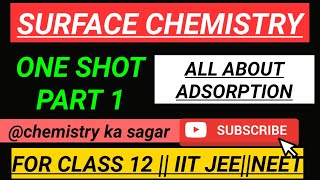 Surface Chemistry in One Shot  ADSORPTION  CLASS 12  IIT JEE  NEET [upl. by Pebrook]