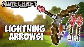 How to Make Lightning Arrows in Minecraft  Bedrock Command Block Tutorial [upl. by Gide]