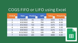 cost of goods sold fifo or lifo in excel [upl. by Persson]