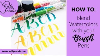 Brush Lettering  How to Blend with Watercolor Brush Pens [upl. by Aicekat]