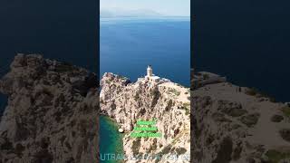 melagavi melagavilighthouse loutraki Peloponnese 4kdrone travel visitgreece discovergreece [upl. by Hibbs811]