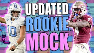 UPDATED DYNASTY ROOKIE MOCK DRAFT 4 ROUND  Superflex TE Premium Dynasty Fantasy Football 2024 [upl. by Esiocnarf]