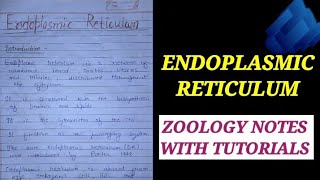 ENDOPLASMIC RETICULAM IN HINDIendoplasmicreticulam cellbiologynote zoologynotesbsc1styear [upl. by Melone]