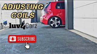 How to adjust JOM Blueline Coilovers mk5 gti [upl. by Yram]