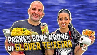 GLOVER TEIXEIRA WAS NOT A FAN OF MY PRANKS LOL [upl. by Aerdua802]