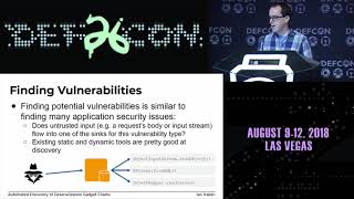 DEF CON 26  Ian Haken  Automated Discovery of Deserialization Gadget Chains [upl. by Dukie]