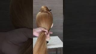 Easy french roll bun hairstyle for weddingparty beautiful trending viralvideos hair ytshort [upl. by Magel]