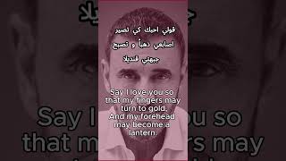 Quolee ohiboka قولي احبك EnglishArabic lyrics  Kadim El Saher كاظم الساهر [upl. by Dnalloh]