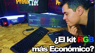 Masterkeys lite L combo RGB de Cooler Master  El kit RGB mas económico [upl. by Esinet512]