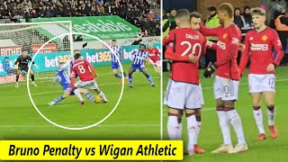 Did bruno fernandes dive for penalty vs Wigan Athletic [upl. by Naamana]